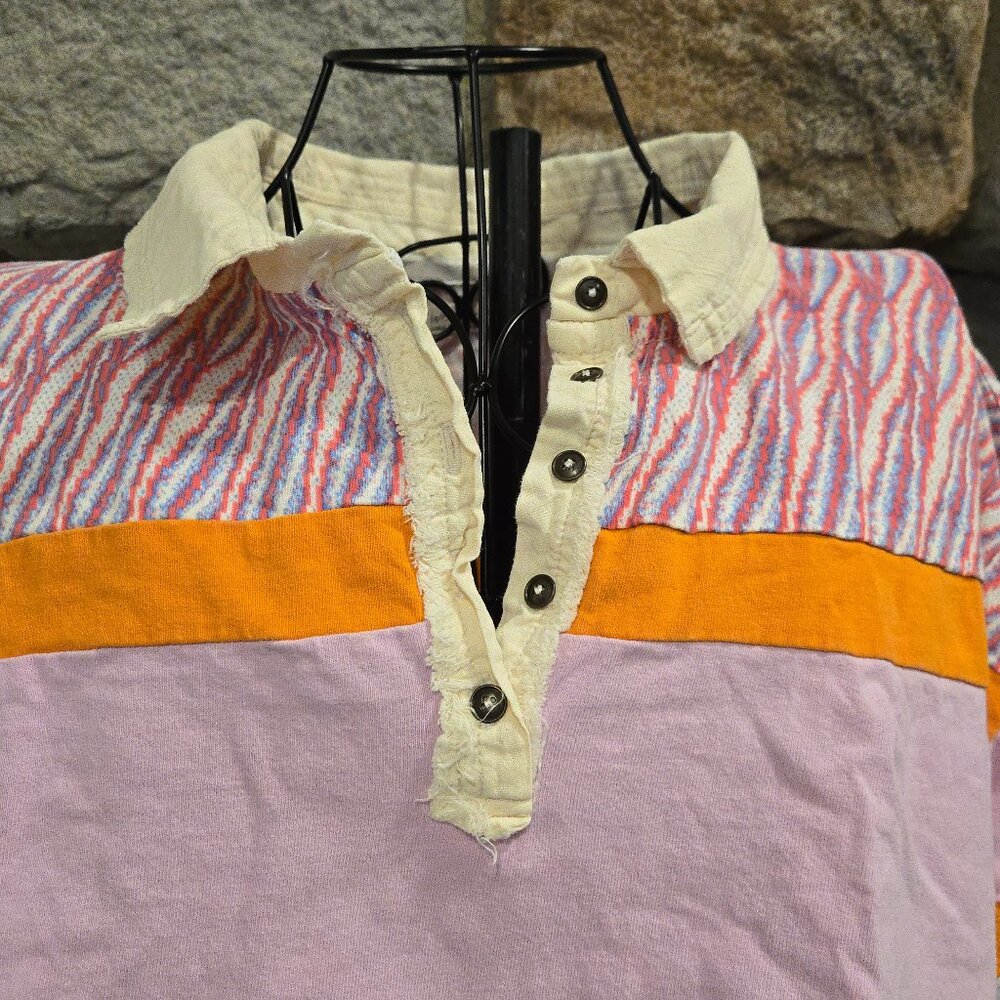 Free People 'We The Free' Mixed Print Cropped Bella Tee - Picture 2 of 8